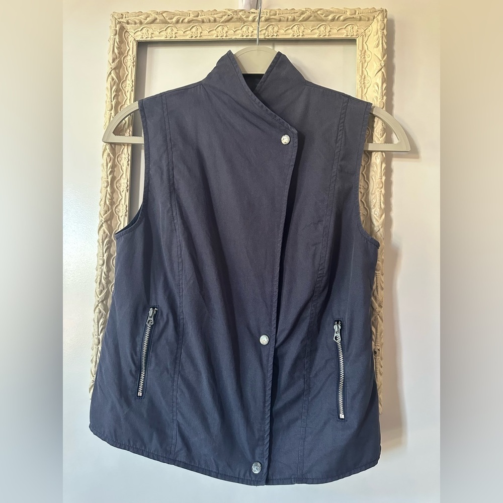 BANANA REPUBLIC | Women's Sleeveless Navy Biker Vest Jacket